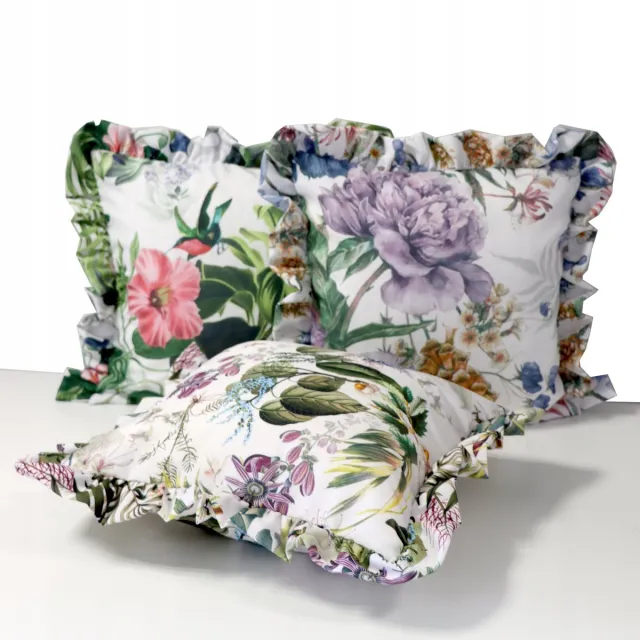 PPHU AGMAR Sierkussens 40x40cm met Ruche - Bloemenprint Multicolor