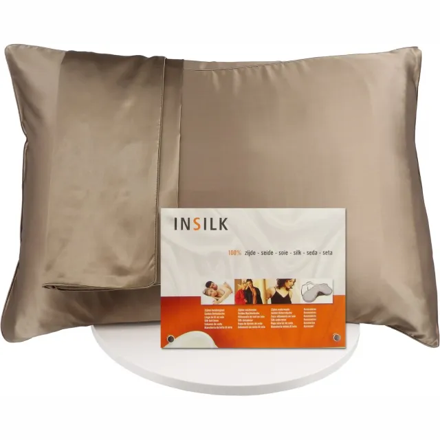 inSilk Zijden Kussensloop - Champagne Bronze - 50 x 70 cm - Premium Kwaliteit - inSilk - 100% Zijde - Glad en Soepel - Luxe en Zacht Brons
