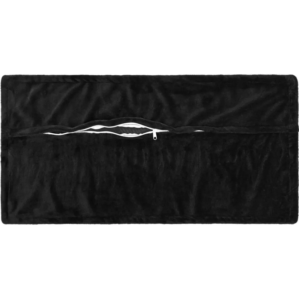 vidaXL Kussensloop 12 st HOUTEN Zwart 40 x 80 cm Flanel, foto 4