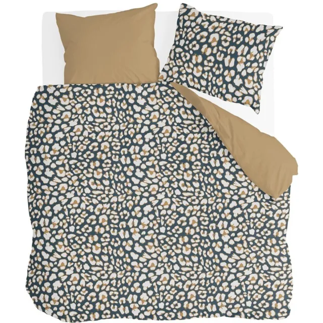 BYRKLUND Dekbedovertrek Lazy Leopard - 100% Katoen - Okergeel