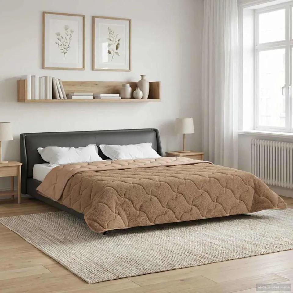 vidaXL Winter Dekbed 200 x 200 cm Winter Taupe Ademend, foto 4