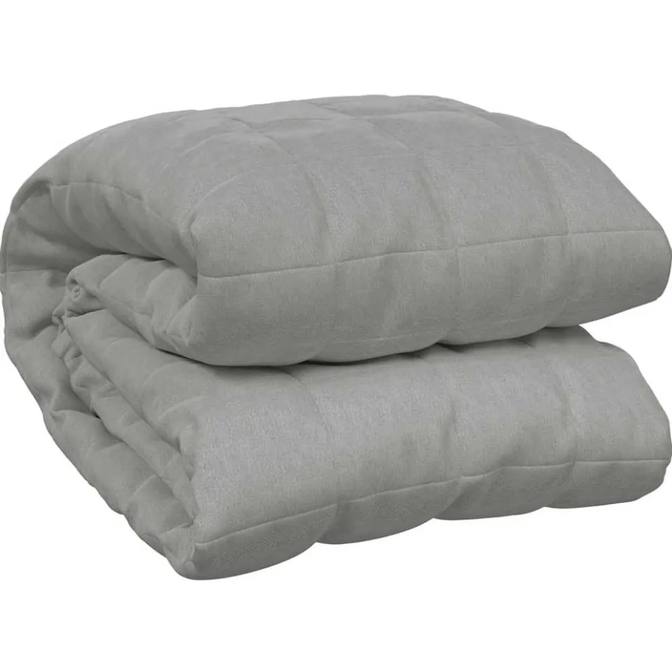 vidaXL Verzwaringsdeken 200x200 cm 13 kg stof grijs, foto 3