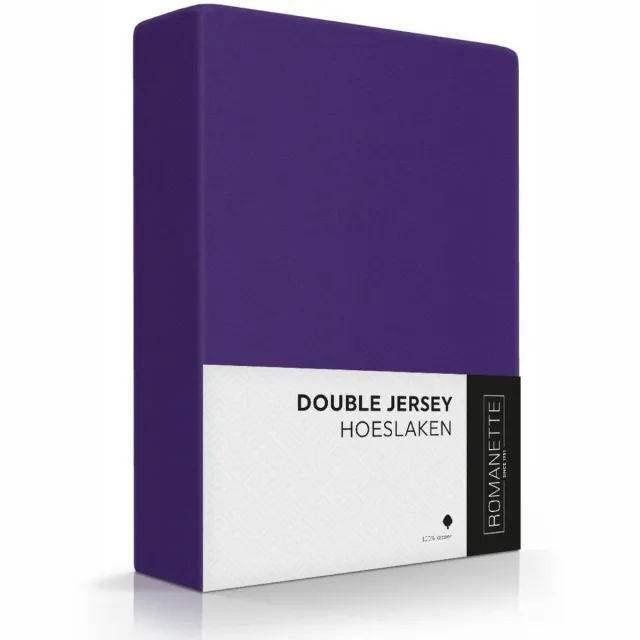 Romanette Double jersey purper 100% katoen Lits-jumeaux 180x200 180x220 200x200 Paars