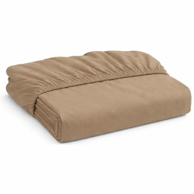 decoware Hoeslaken - Jersey - Zand - Katoen - Elastisch - 140x200 cm - Geschikt voor matrassen tot 25 cm