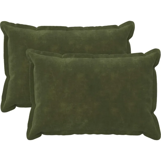 vidaXL Kussensloop 2 st HOUTEN Groen 50 x 80 cm Microfiber Fleece