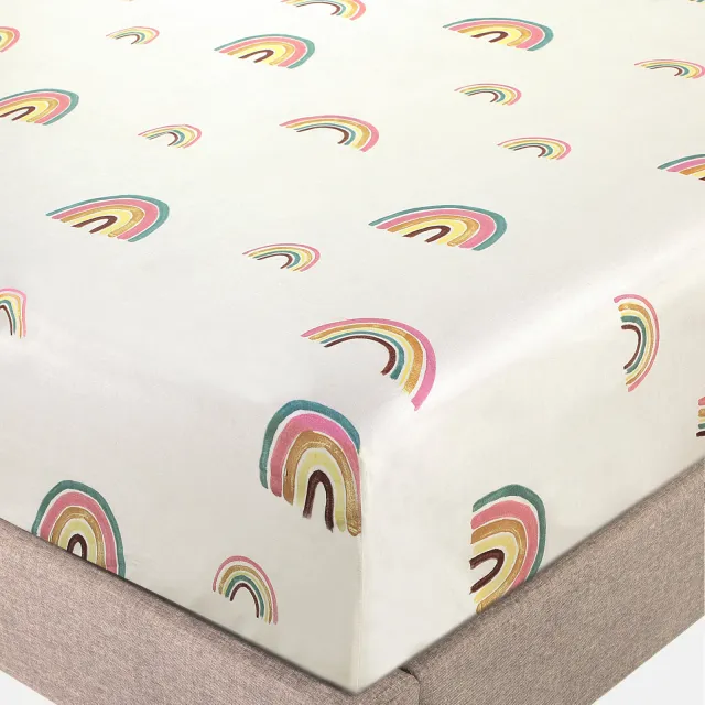 NOUS Kids katoenen hoeslaken Little Rainbow Multi