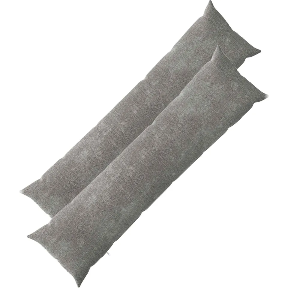 vidaXL Kussensloop 2 st HEERLEN Donkergrijs 40 x 145 cm Chenille Stof, foto 3