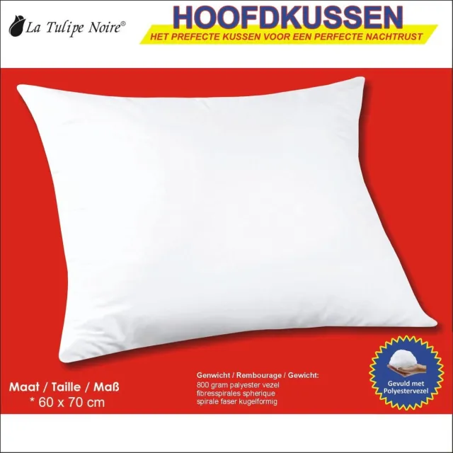 La Tulipe Noire HoofdKussen Basic Wit - 2 stuks - 60x70cm