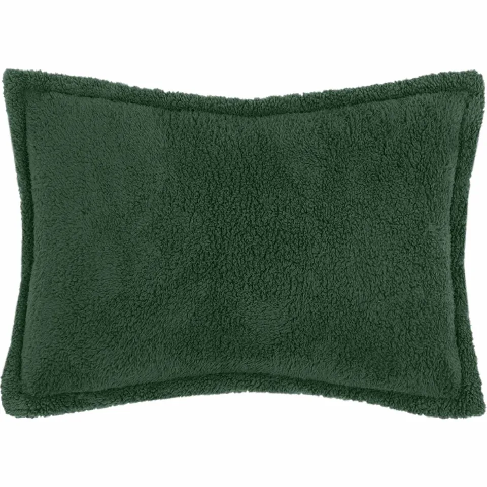 vidaXL Kussensloop 2 st HOUTEN Donkergroen 50 x 80 cm Bouclé groen, foto 2