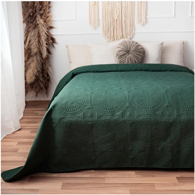 Unyqoos Luxueuze en Zachte XXL Sprei voor Slaapkamer en Woonkamer in Donkergroen