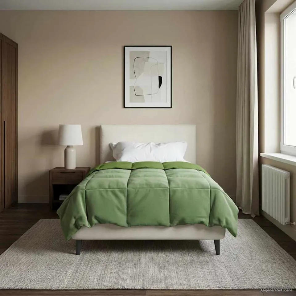 vidaXL Zomer Dekbed 155 x 200 cm Zomer 200 GSM Microvezel Groen, foto 4