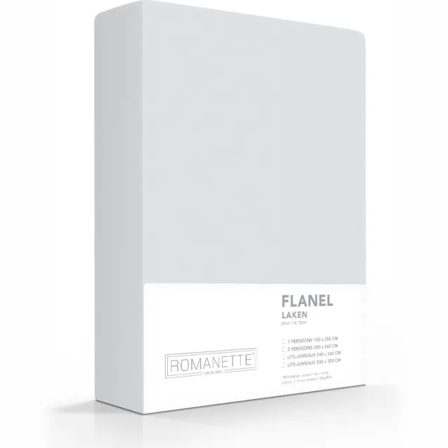 Romanette Laken Flanel Silver - [Grijs]