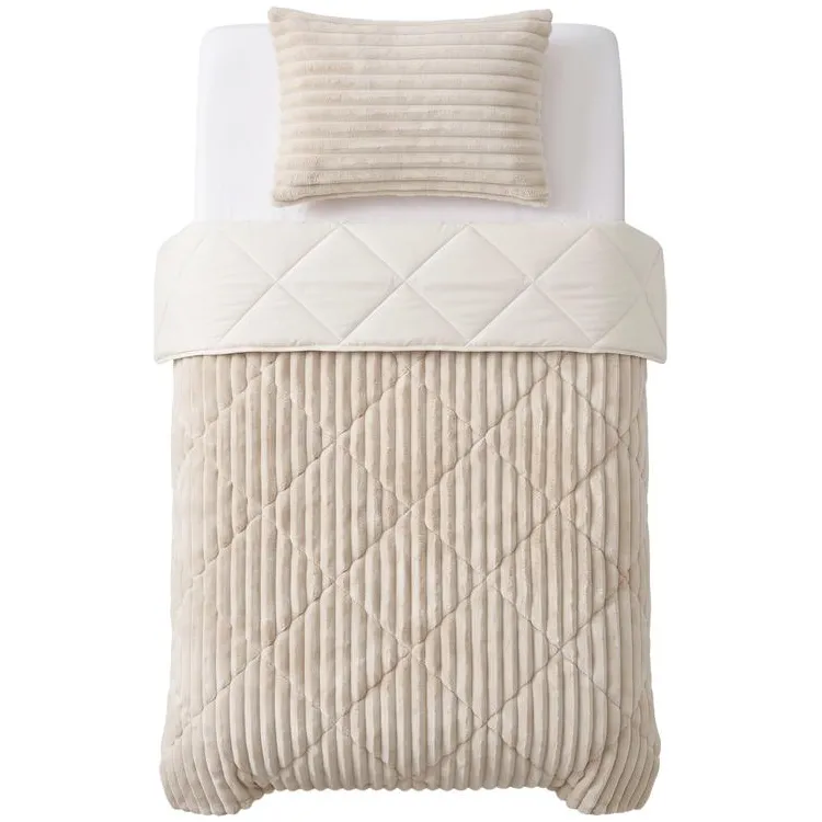 Zensation Lazy all-in-one dekbed ribstof - off white