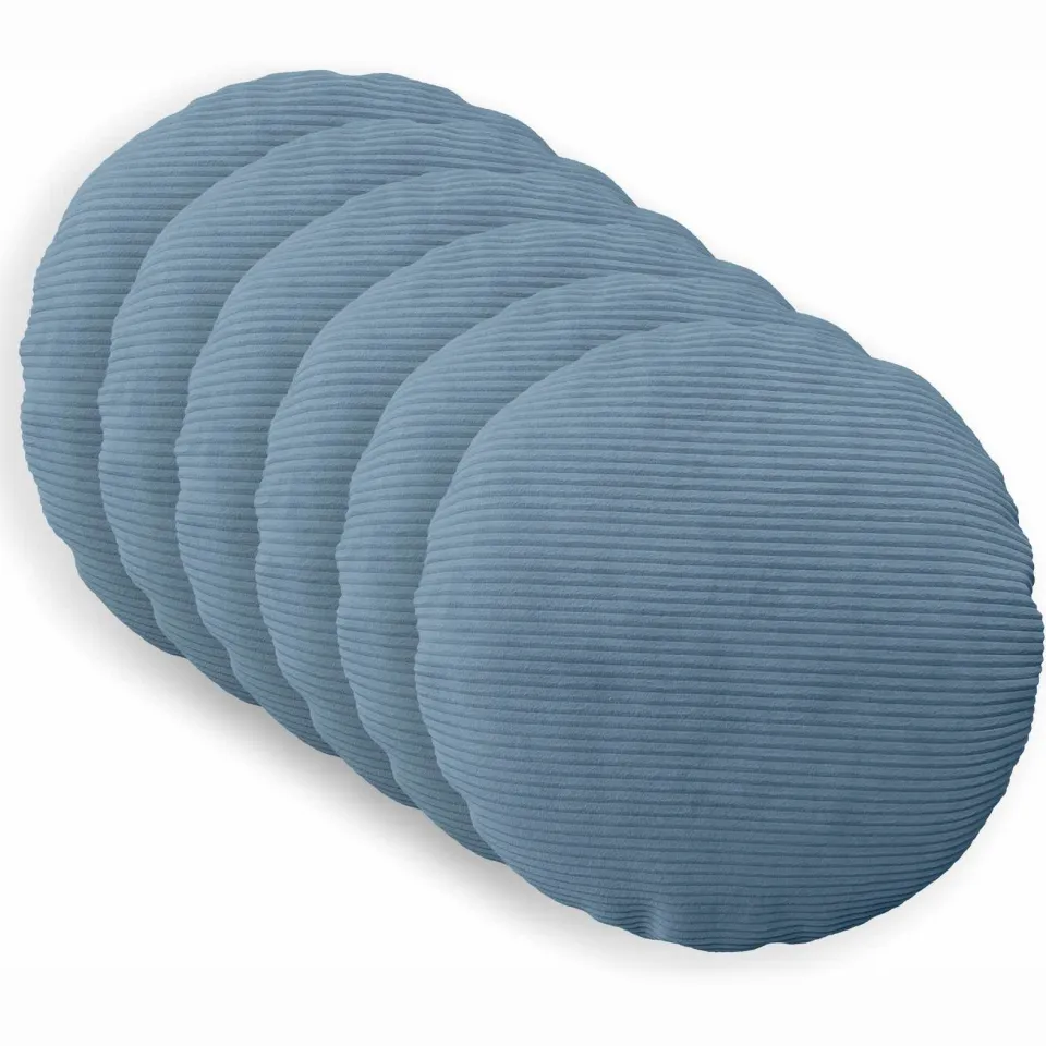 vidaXL Kussensloop 6 st HEERLEN Blauw Dia. 60 cm corduroy, foto 3