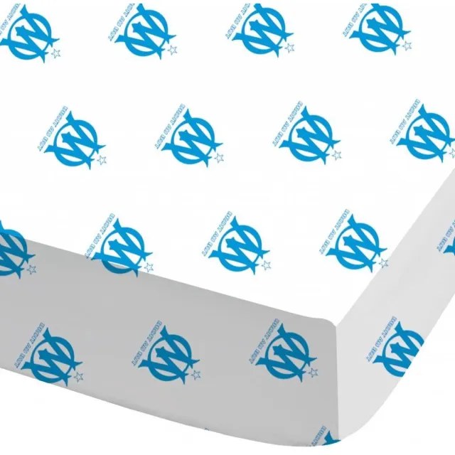 Olympique Marseille 1899 - Hoeslaken - Eenpersoons - 90 x 200 cm - Wit Multi