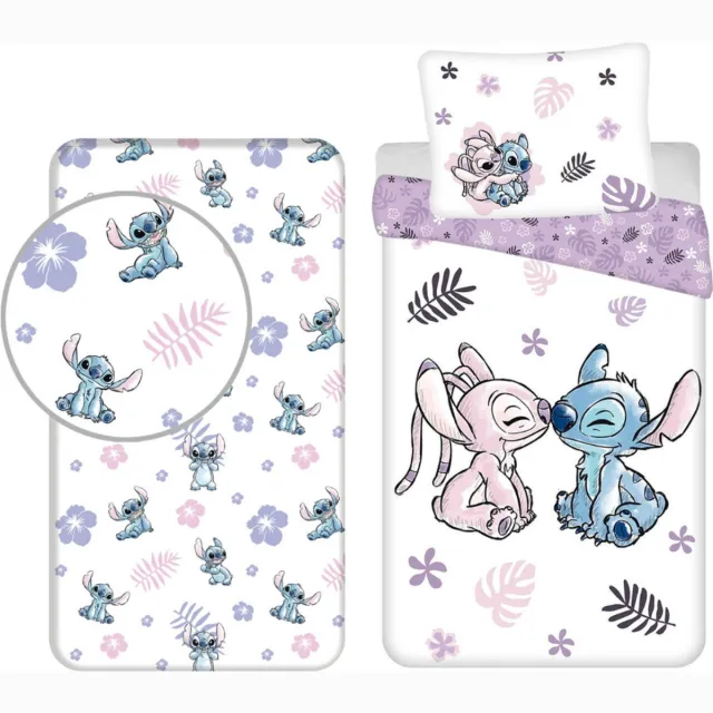 Lilo & Stitch Dekbedset - Dekbedovertrek - Hoeslaken - Kussensloop - Blauw Wit