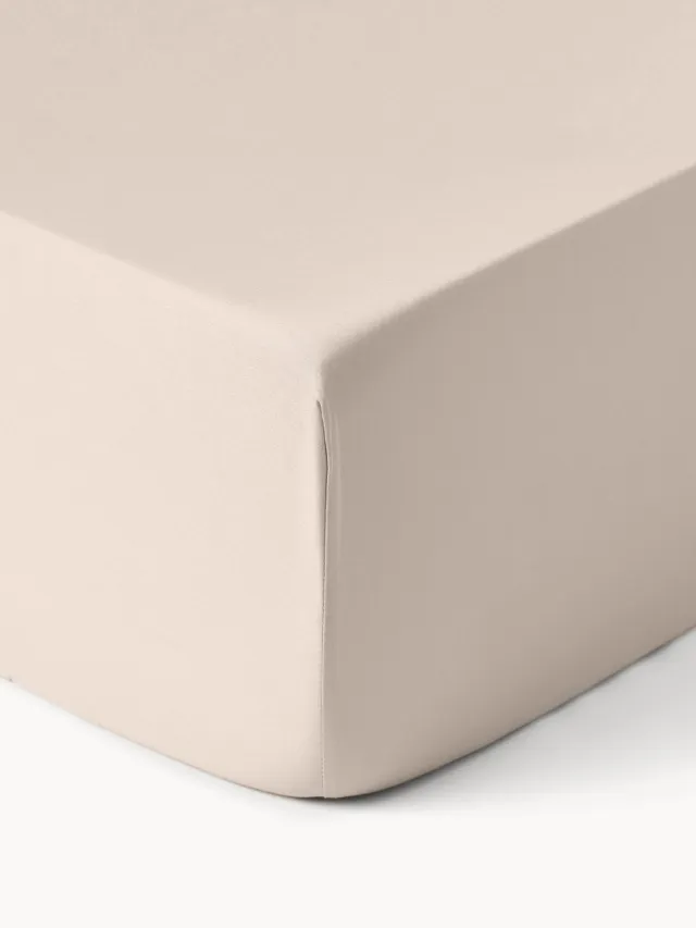 Westwing Collection Hoeslaken Comfort, katoensatijn Beige