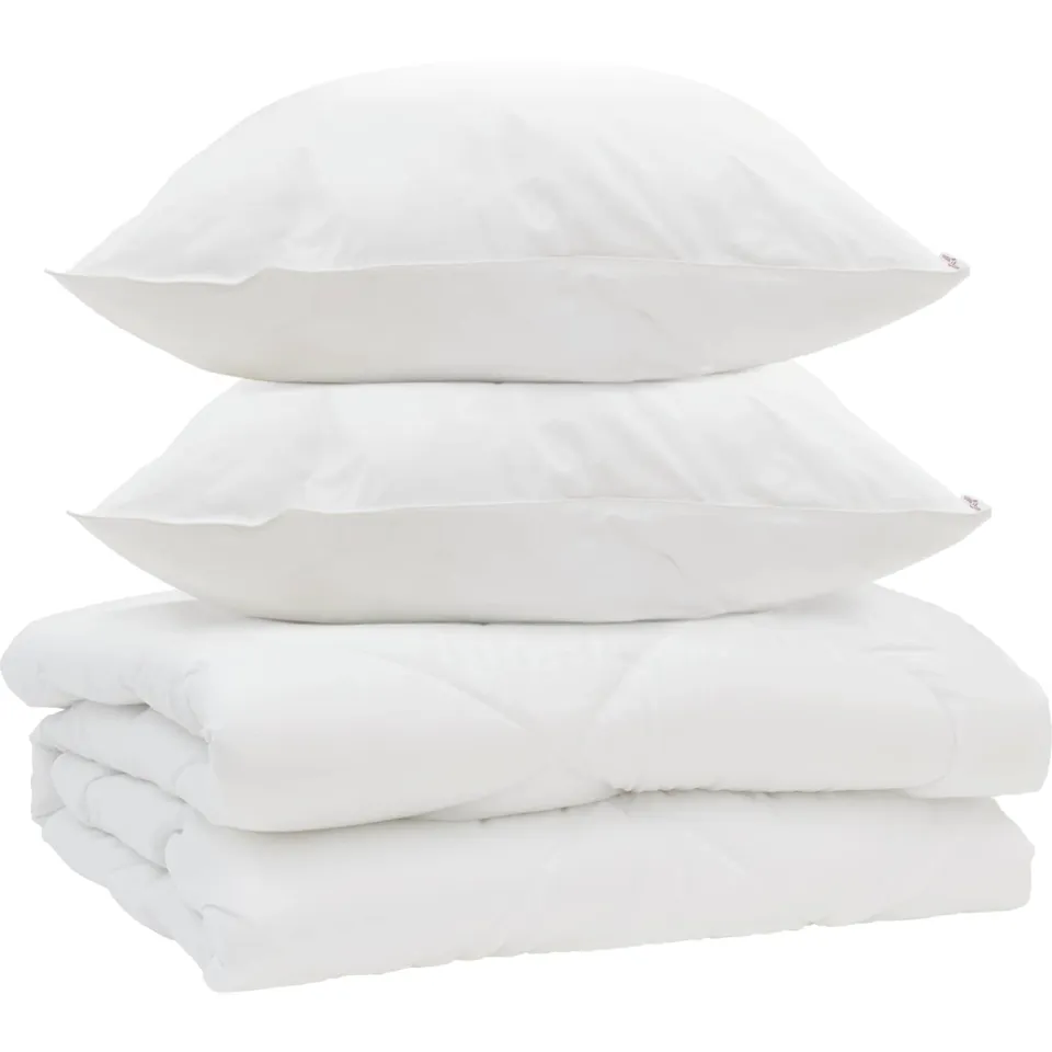 vidaXL Dekbed met kussen 3 st Wit Microfibre, foto 4