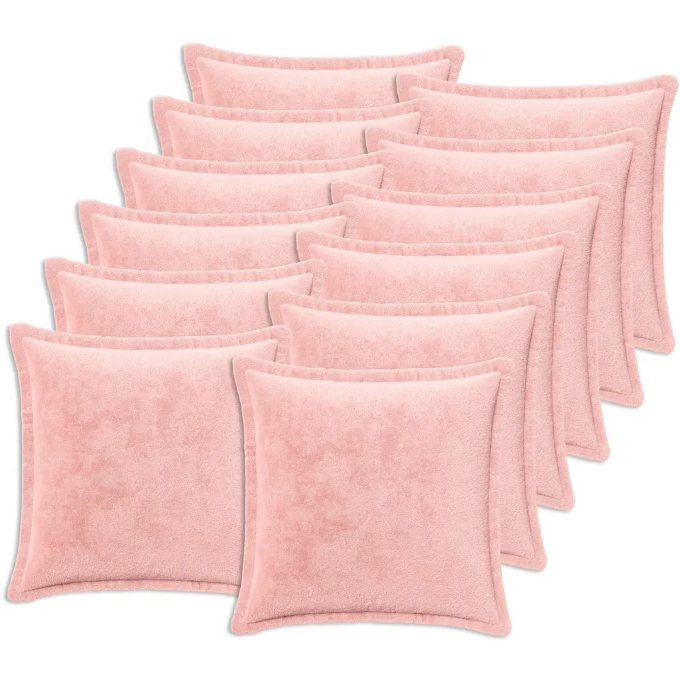 vidaXL Kussensloop 12 st HOUTEN Roze 45 x 45 cm Flanel, foto 3