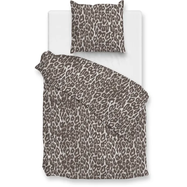 Zohome Dekbedovertrek Lucia - Bedlinnen met Dieren print - Natural - Dekbedhoes van 100% Katoen-Flanel