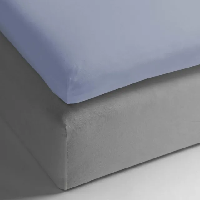 Heckettlane HnL Living - Hoeslaken - Topper - Katoen Perkal - 180 x 220 cm - Lichtblauw