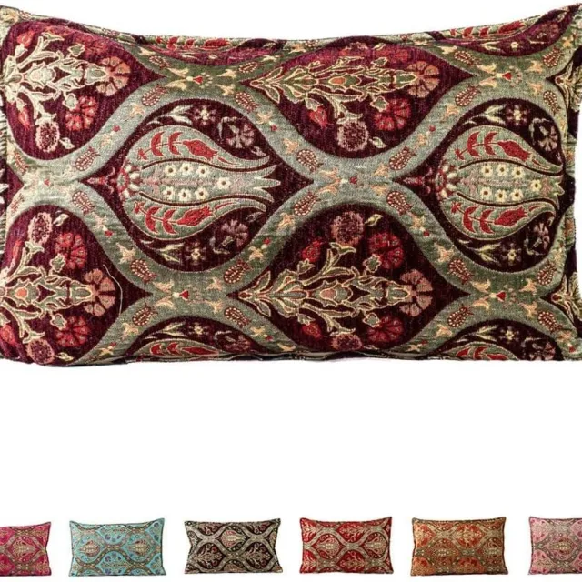 Thuys Decoratieve sofa-kussensloop met ritssluiting voor slaapkamer - bankkussens - perfect voor woondecoratie verkrijgbaar in meerdere maten en kleuren (40x40 cm) (wijnrood)