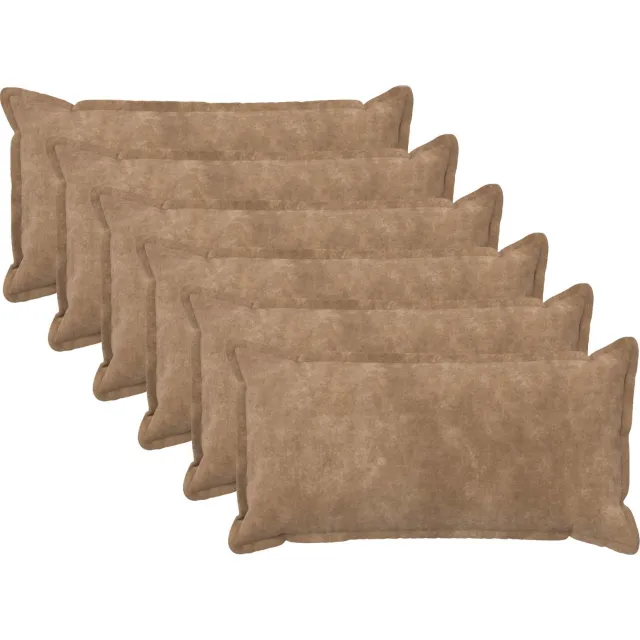 vidaXL Kussensloop 6 st HOUTEN Taupe 40 x 80 cm Microfiber Fleece