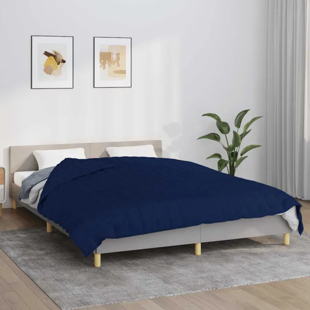 vidaXL Verzwaringsdeken 200x225 cm 13 kg stof blauw, foto 2
