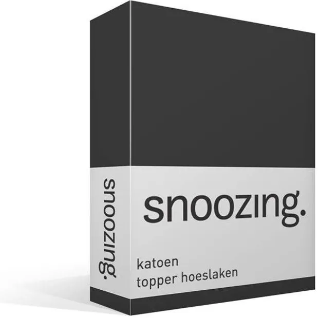 Snoozing Katoen - Topper - Hoeslaken - Lits-jumeaux - 200x200 cm - Antraciet