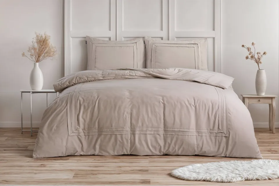 Sleeptime polyester dekbedovertrek 1-persoons (140x220 cm) beige, foto 4