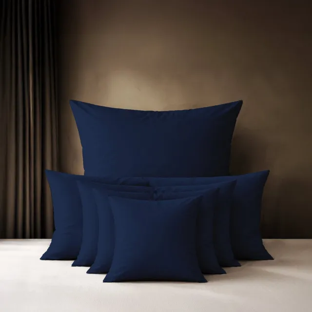 lavea Kussenslopen 40x60 cm Set van 2 – Kussenhoezen van 100% Katoen, Zacht en Ademend met YKK-Ritssluiting, OEKO-TEX Gecertificeerd – Marineblauw