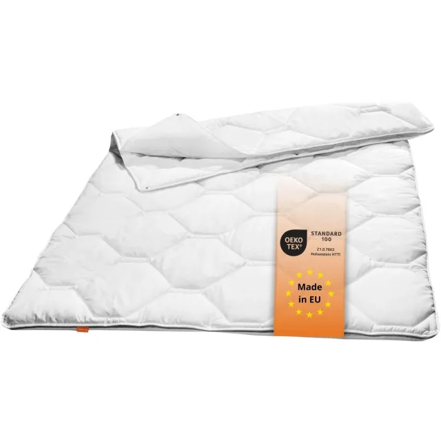 Sleepling Komfort 300 dekbed - 4-seizoenen dekbed 135x200 cm - hoes van 100% katoen - als vierseizoenen dekbed of tweelaags dekbed met drukknopen - Made in EU - 135 x 200 cm - wit