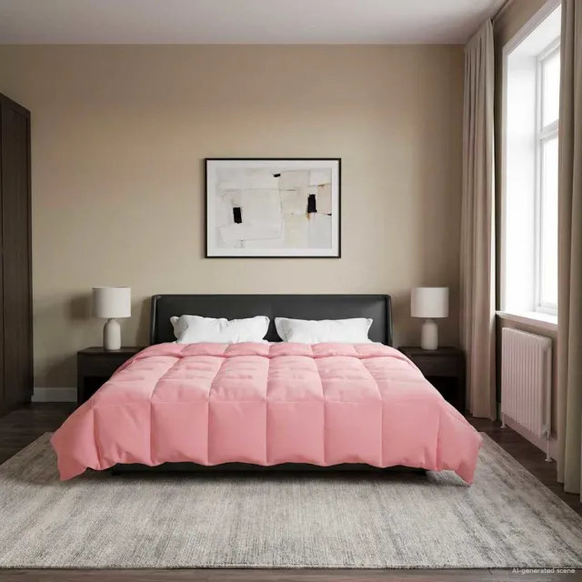 vidaXL Winter Dekbed 200 x 220 cm Winter Microfiber (100% polyester) Roze