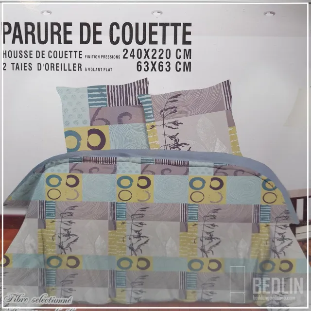bedlin Luxe Katoen dekbedovertrek Lits-Jumeaux 240x220cm zen Multicolor