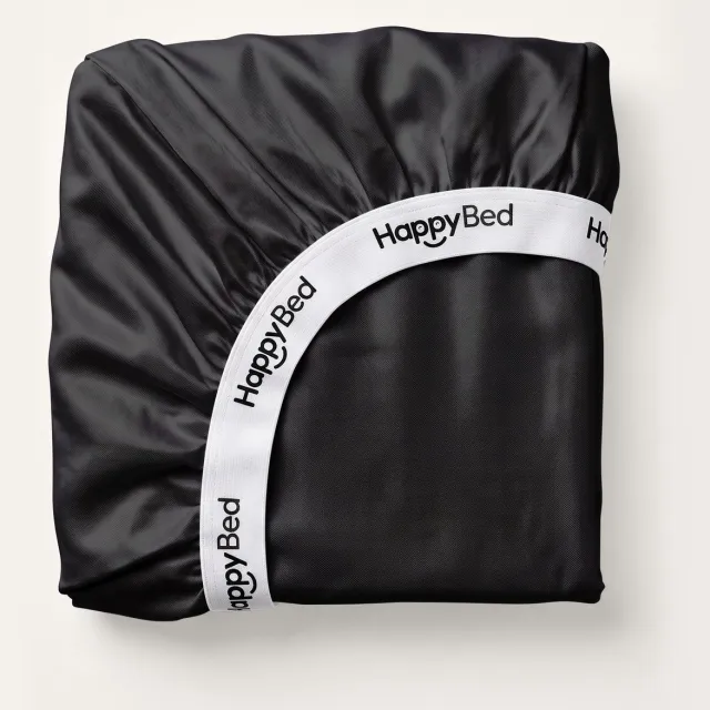 Happybed Hoeslaken Zwart Hoeslaken - 100% katoen - 190/200x200/220 cm - Onderlaken - Verfijnd jerseykatoen - Ademend katoen - Perfecte pasvorm