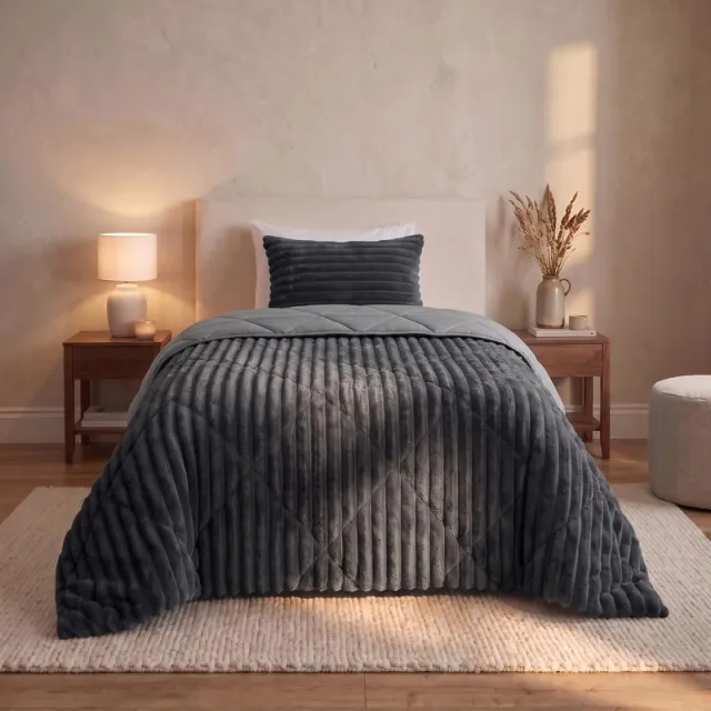 Zensation Lazy all-in-one dekbed ribstof - antraciet, foto 2