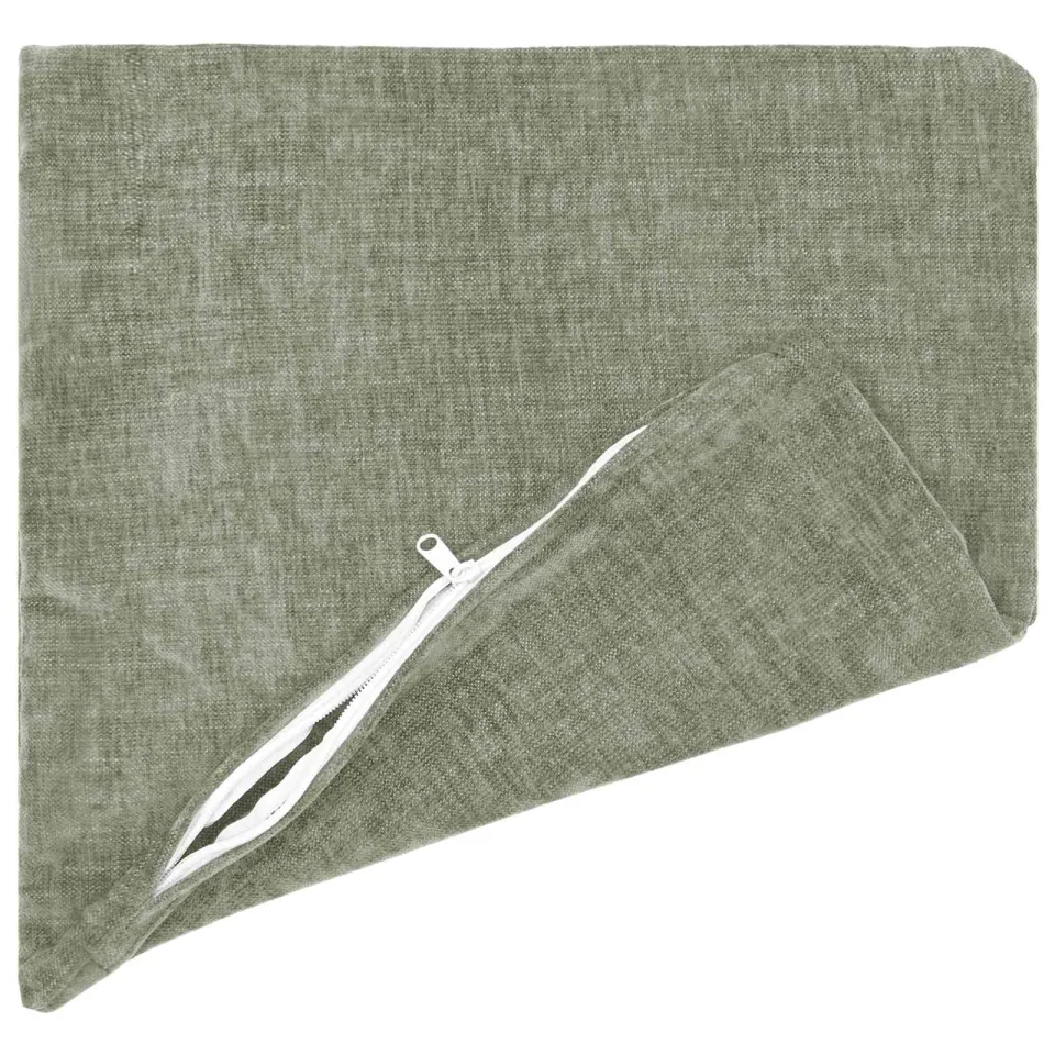 vidaXL Kussensloop 2 st HEERLEN Groen 55 x 55 cm Chenille Stof, foto 4