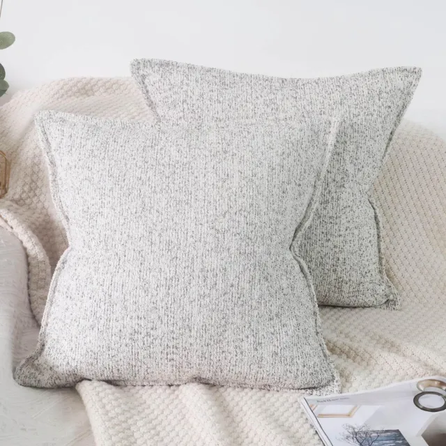 Ibenzoa Set van twee moderne grijze kussenslopen 40x40 cm voor stijlvolle inrichting verschillende kleuren