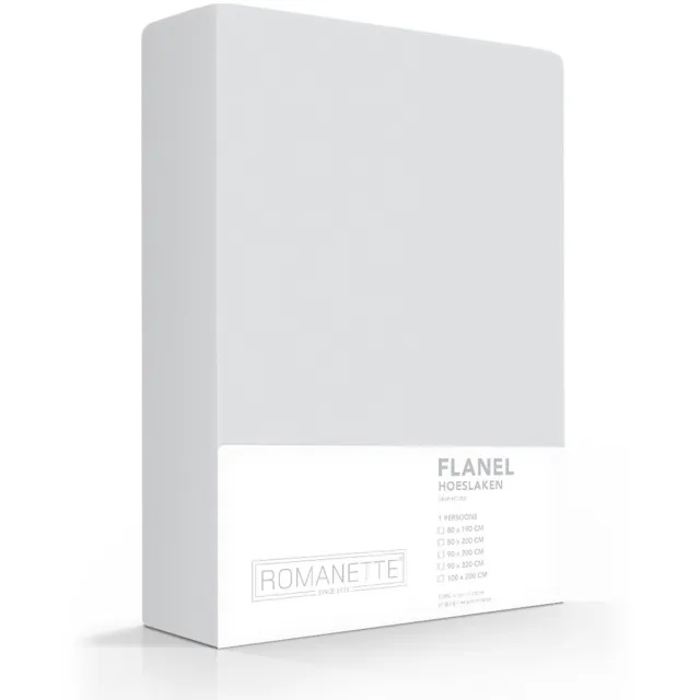 Romanette Luxe Hoeslaken Verwarmend Flanel - Zilver
