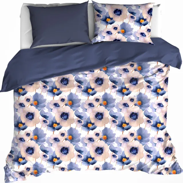De Witte Lietaer Dekbedovertrek Veronica Mood Indigo - Hotelmaat - 260 x 240 cm - Katoen Flanel Multi