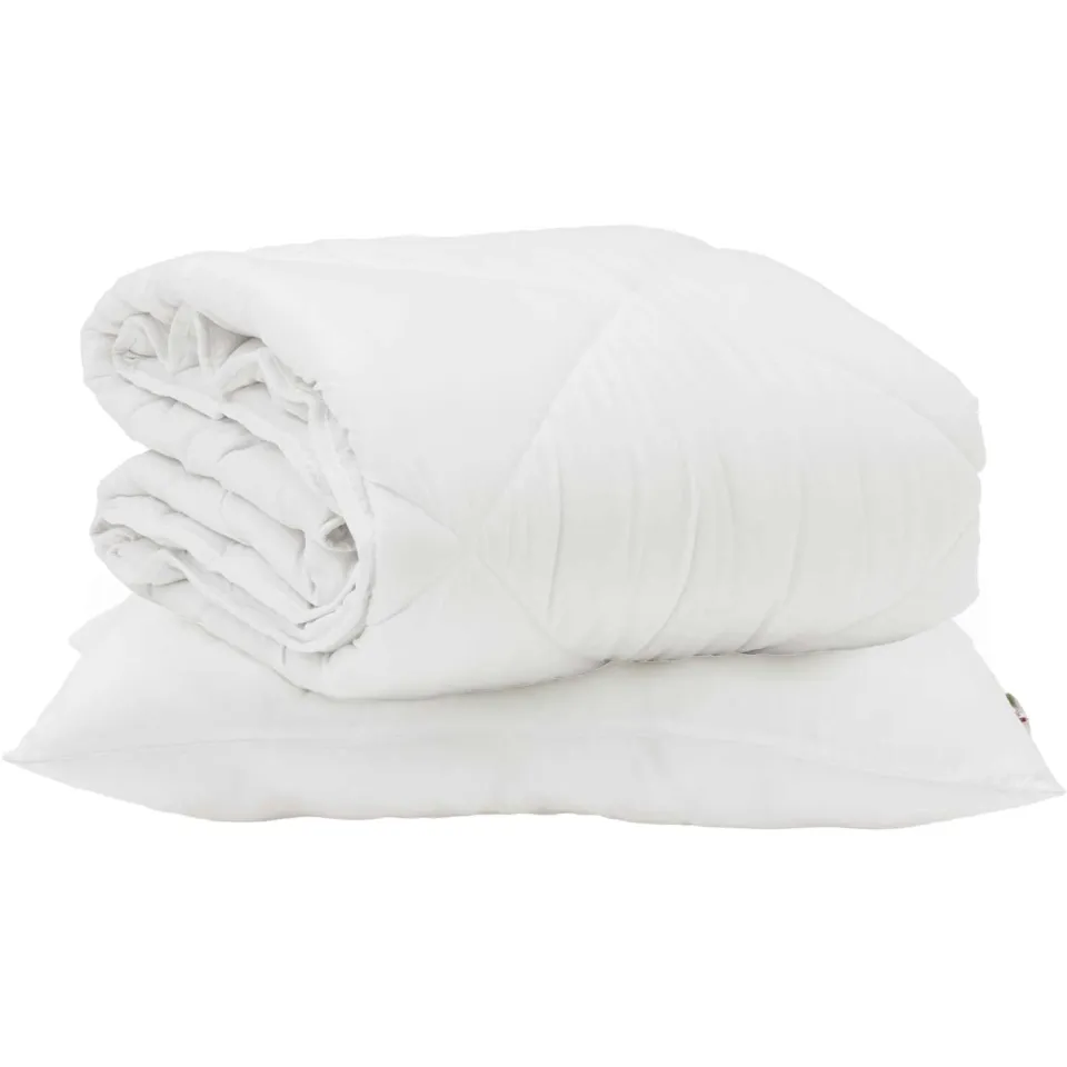 vidaXL Zomer Dekbed met kussen 2 st Wit Microvezel
