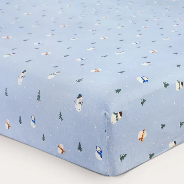NOUS Kids flanellen hoeslaken blauw