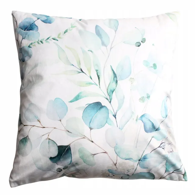 Splendid ALPINA Sierkussen 45x45cm Zacht Velours Eucalyptus Bladeren Multicolor