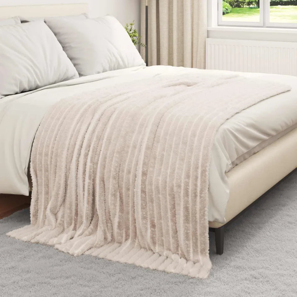 vidaXL Kleden 6 st Beige 200 x 150 cm 4,75 kg Fleece, foto 3