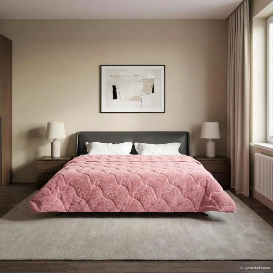 vidaXL Winter Dekbed 200 x 220 cm Winter Roze Ademend, foto 4