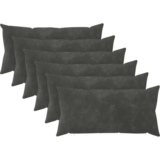 vidaXL Kussensloop 6 st HEERLEN Antraciet 40 x 70 cm Microfiber Fleece Anthraciet