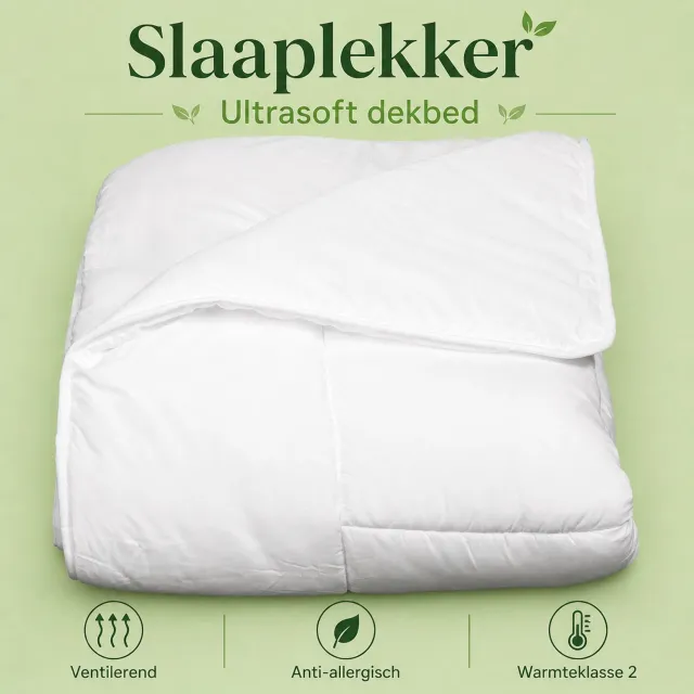 Queens Konstance Ultra Soft Microvezel dekbed – 4-seizoenen dekbed - lits-jumeaux - 240 x 200 cm wit