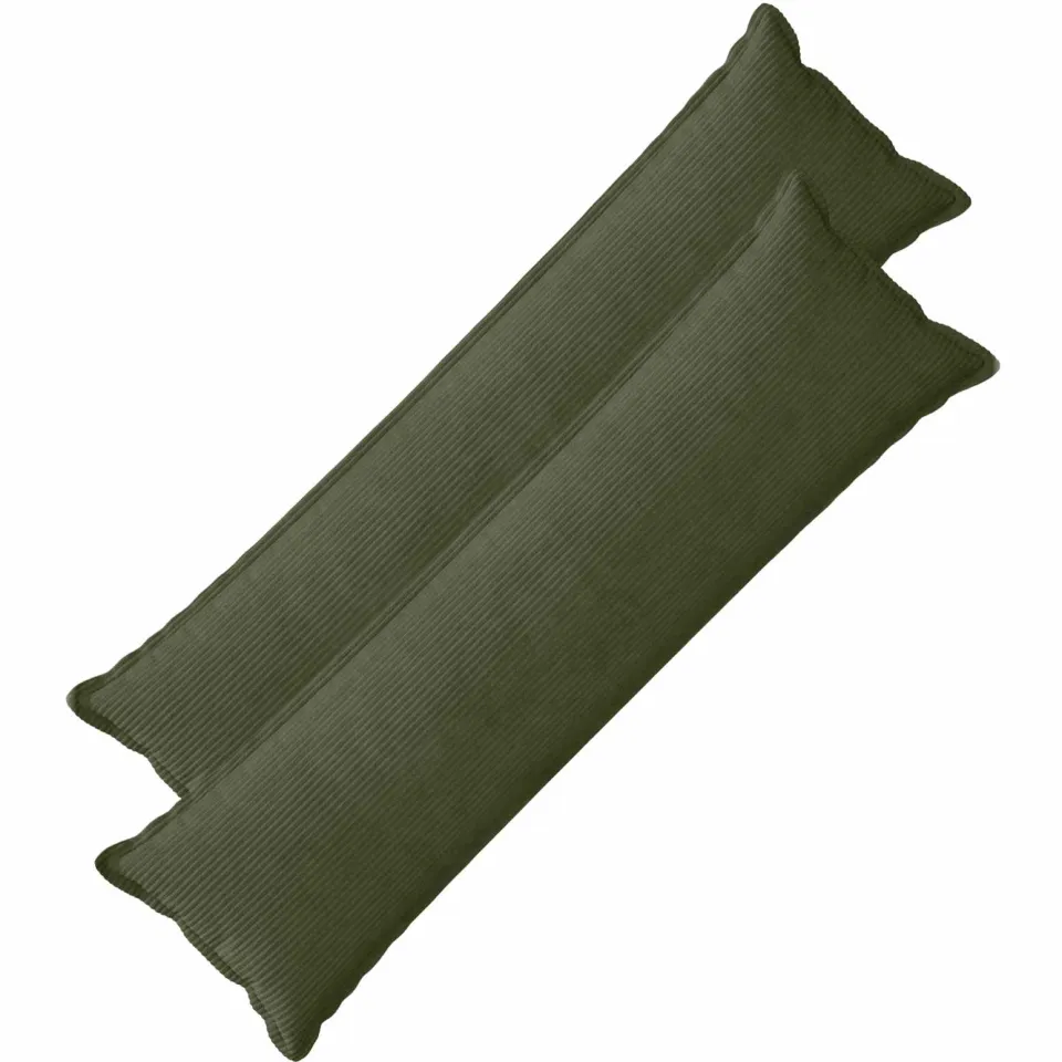 vidaXL Kussensloop 2 st HOUTEN Groen 40 x 145 cm corduroy, foto 3
