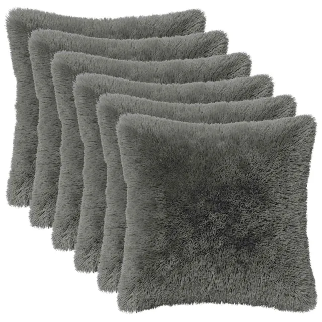 vidaXL Kussensloop 6 st HEERLEN Lichtgrijs 45 x 45 cm PV Fleece