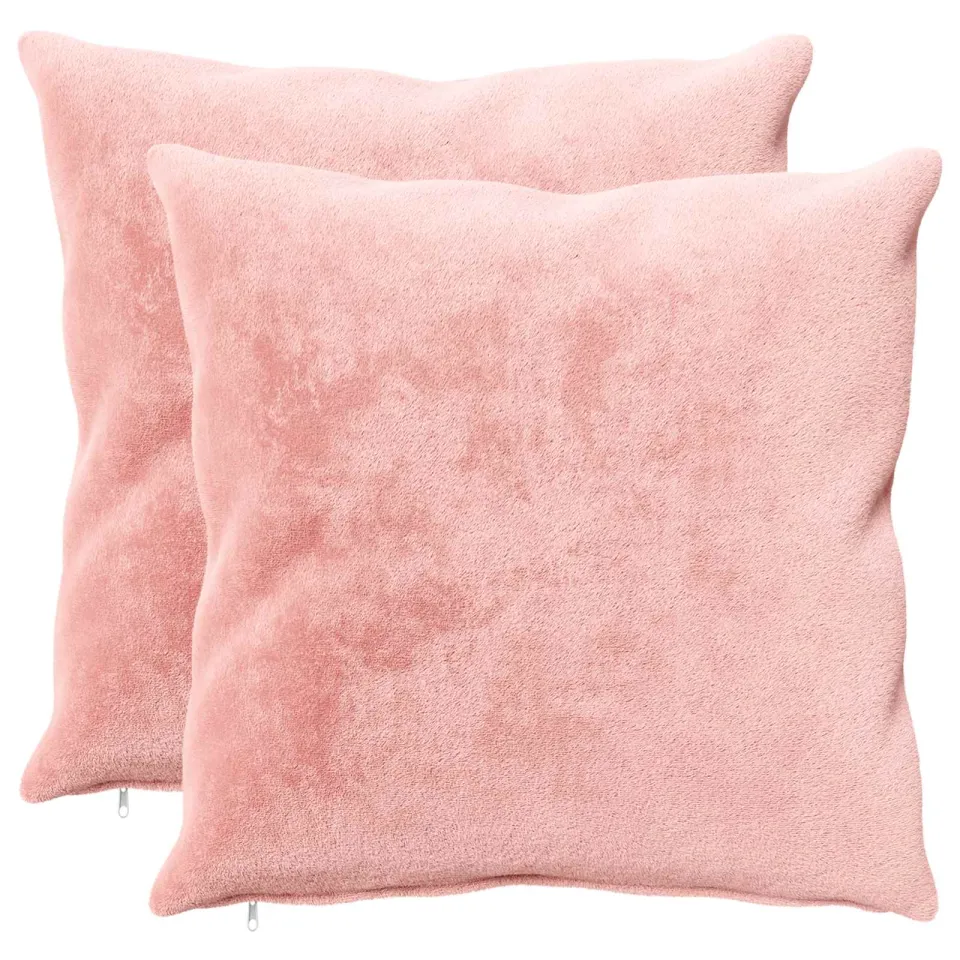 vidaXL Kussensloop 2 st HEERLEN Roze 80 x 80 cm Flanel